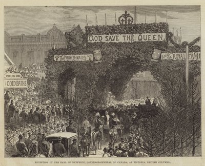 Modtagelse af jarlen af Dufferin, Canadas generalguvernør, i Victoria, British Columbia af Walter Paget